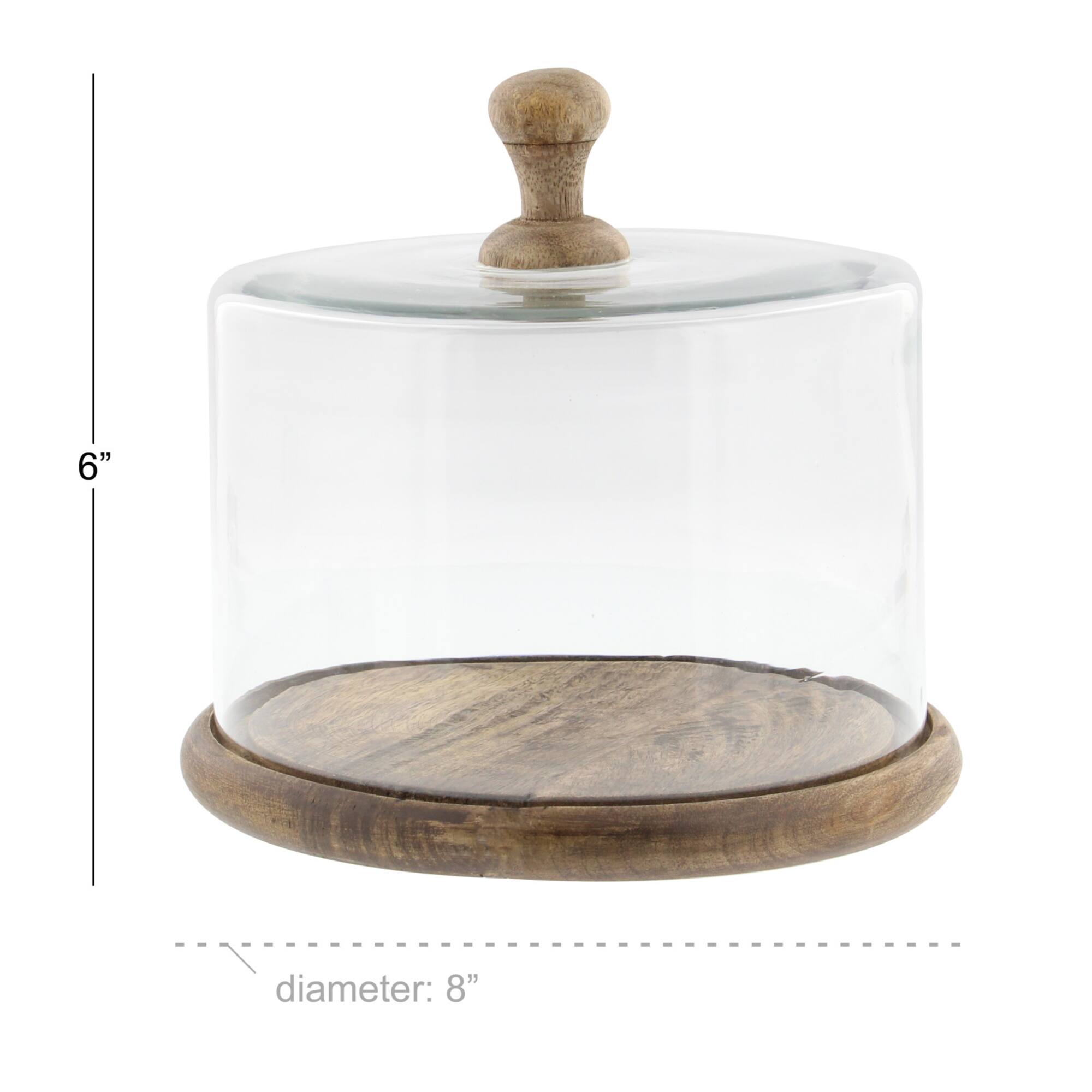 8" Brown Glass Farmhouse Serving Tray